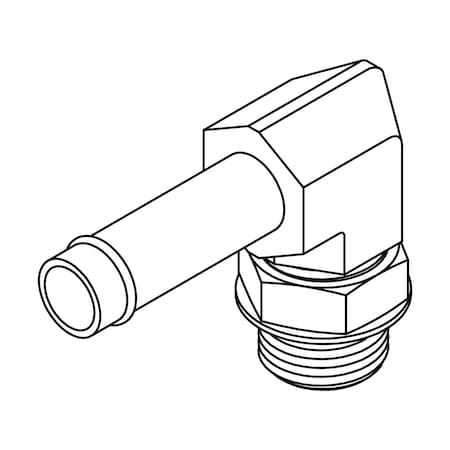 Hydraulic Fitting-Steel20 BEADED STEM-12MOR 90